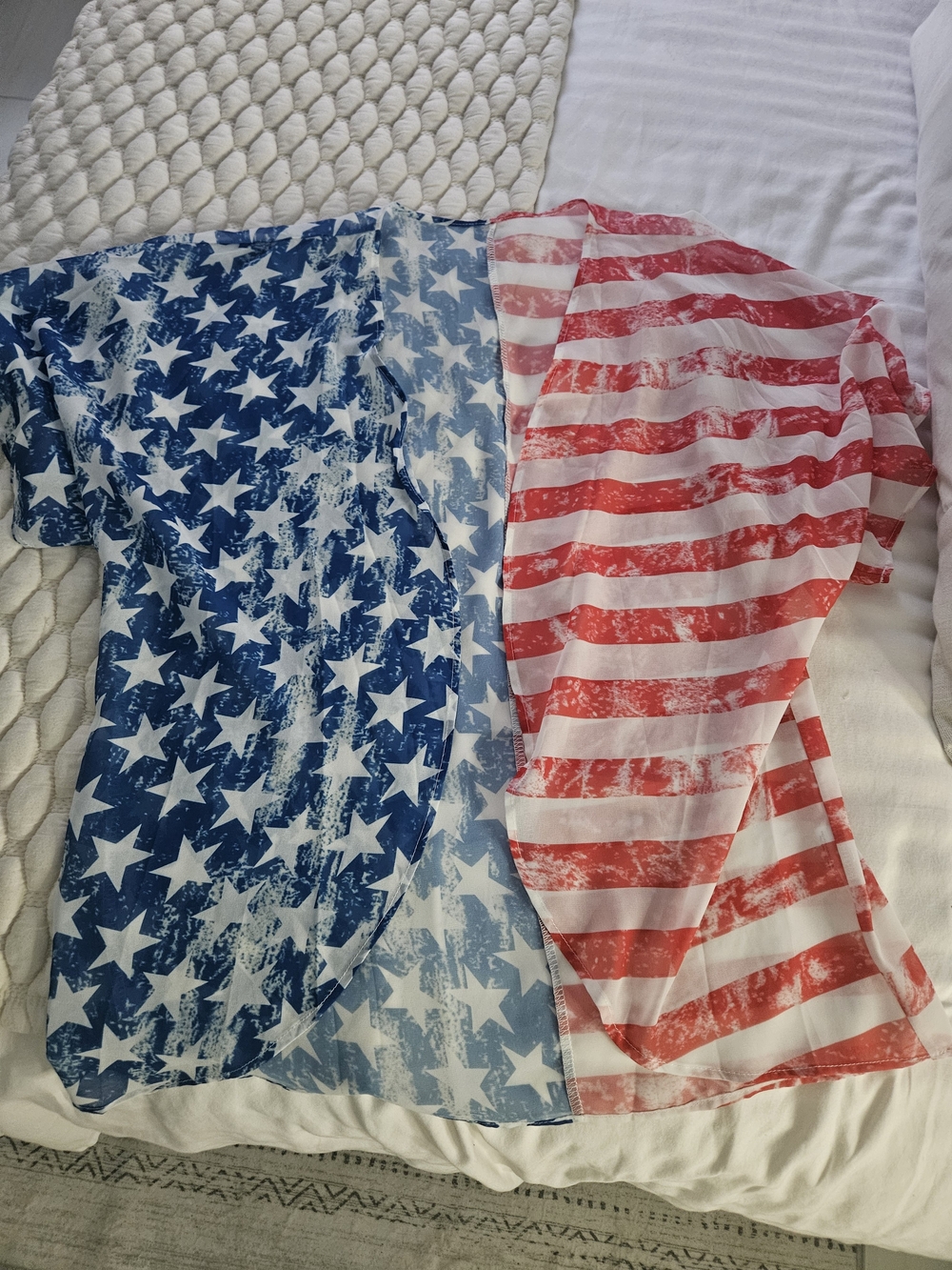 American Flag Print Poncho
